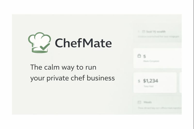 ChefMate - Personal Chef Management for Private Chefs
